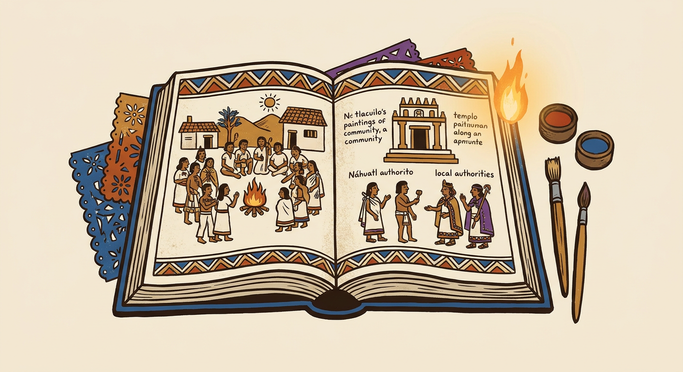 A New Spanish codex with Indigenous images and annotations in alphabetic Nahuatl.