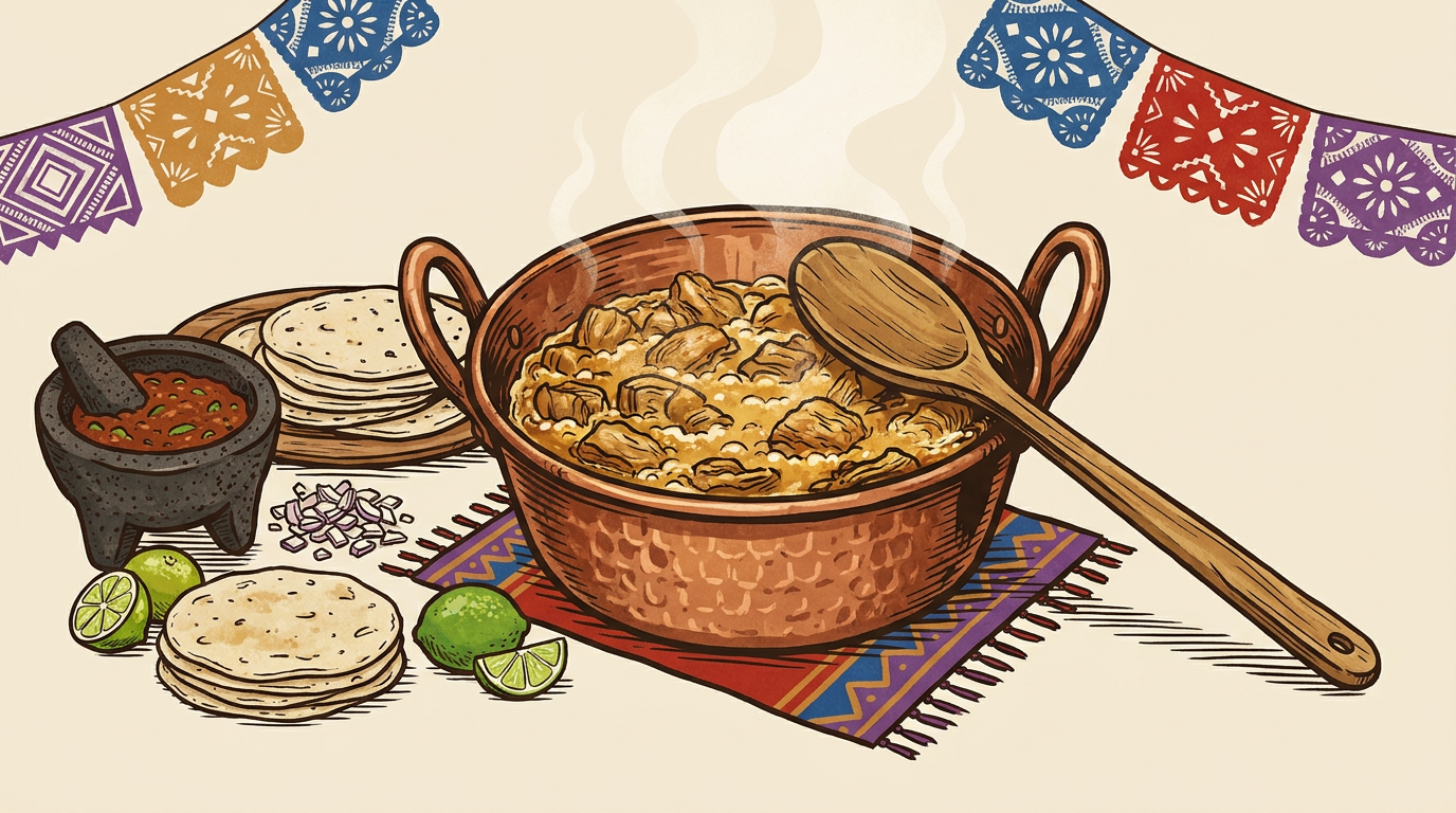 Carnitas en cazo de cobre martillado: fuego lento y borde crujiente