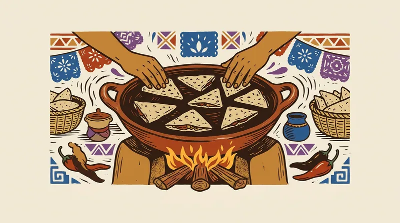 Tepoztlán market stall with itacates on a clay comal.